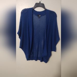 Very Nice ANA (A New Approach) Blue Poncho Arm Wrap Sweater